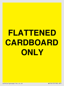 FLATTENED CARDBOARD ONLY